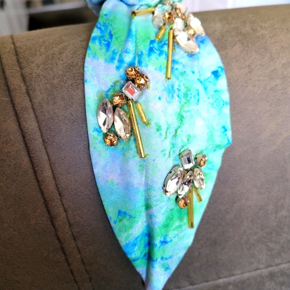 NWD Anthropologie NamJosh Namrata Joshipura Shibori Rosette Embellished Headband - Picture 11 of 11